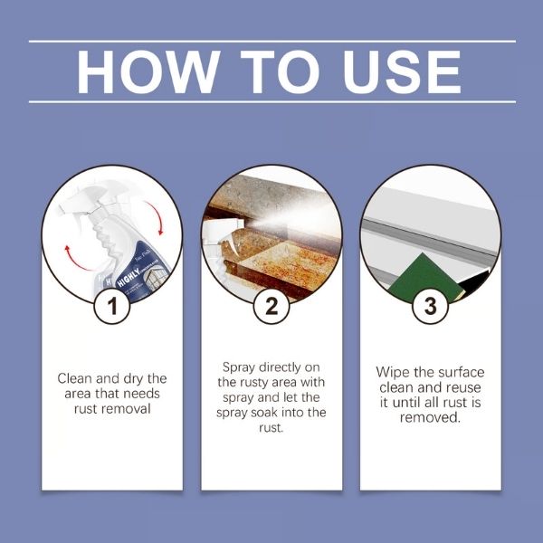 Powerful Rust Remover Spray - Instantly Restore Metal & Stainless Steel
