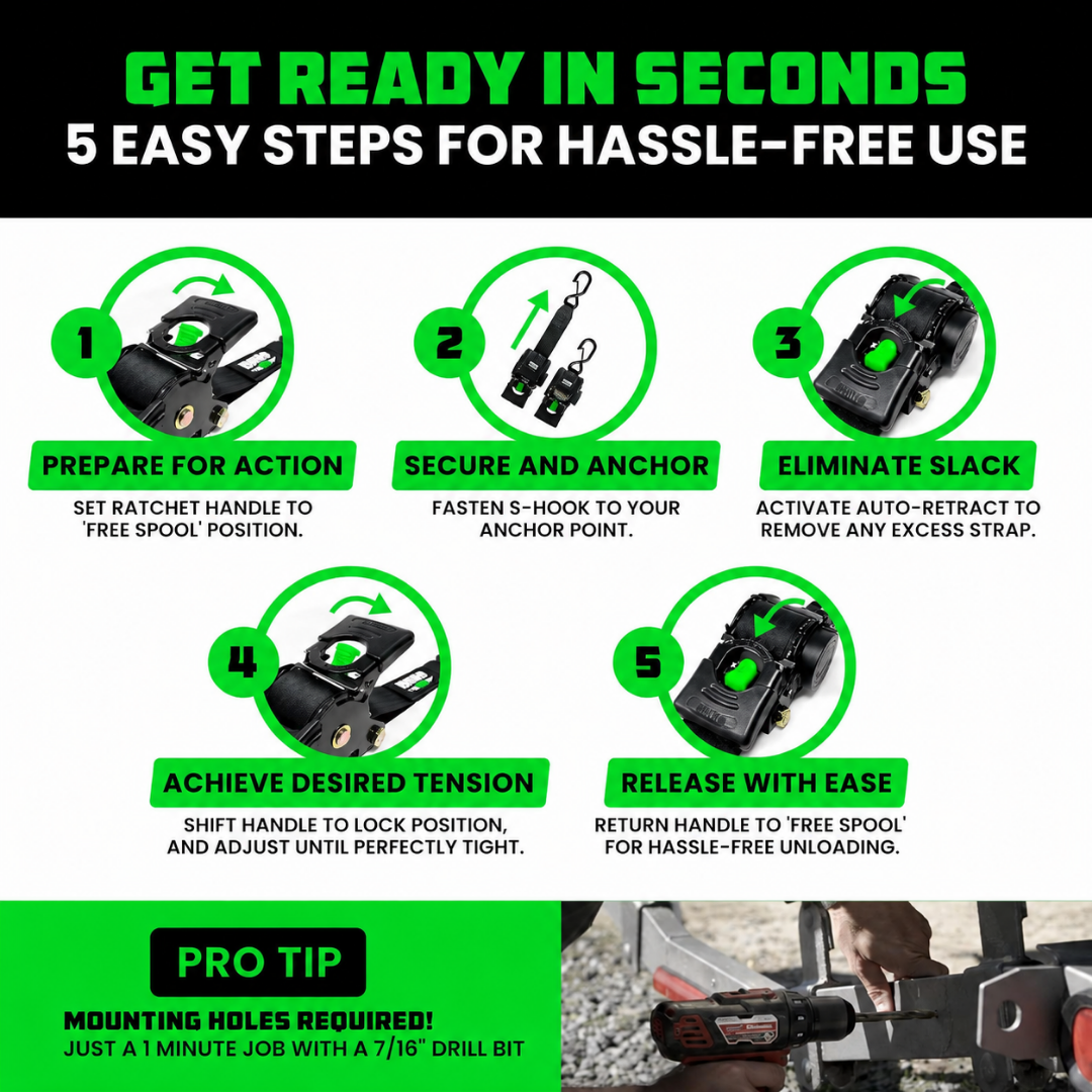 🔥 Father’s Day Sale 50% OFF 🎁 Perfect Gift – Retractable Ratchet Straps (2026 Upgraded Edition)